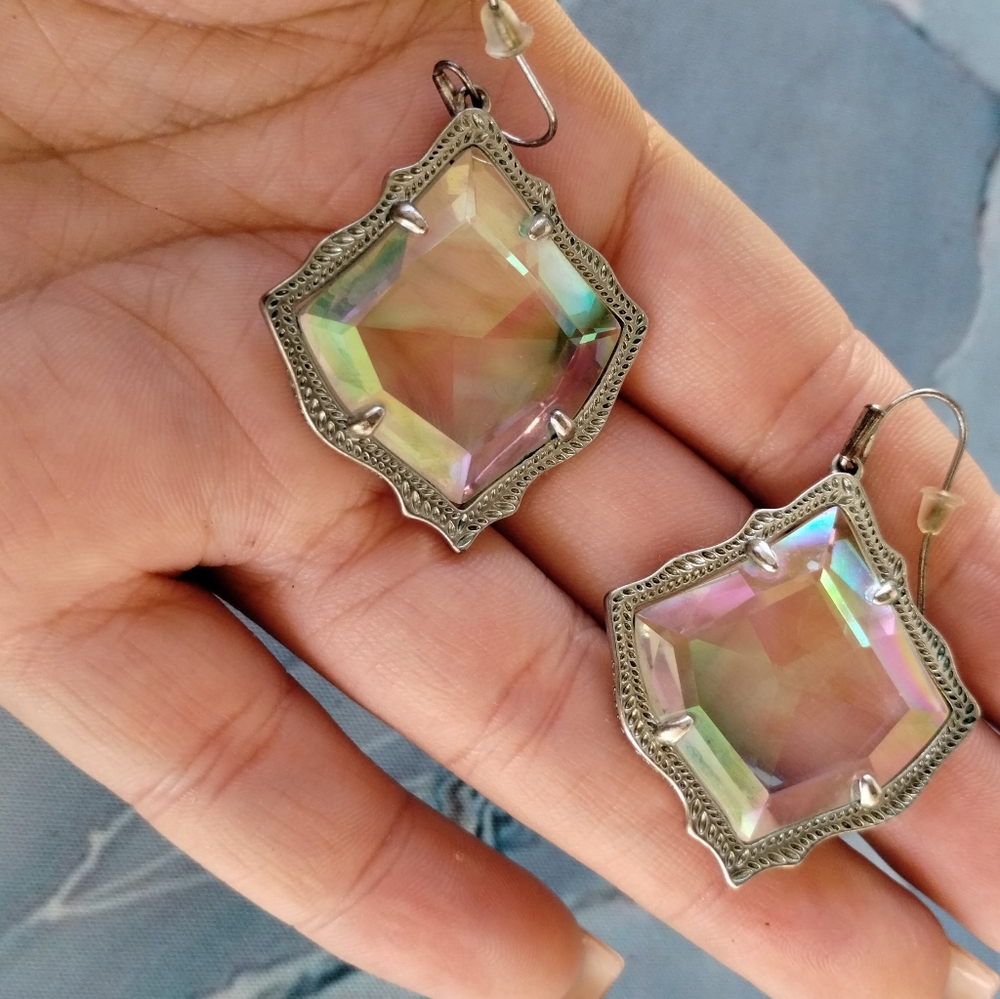 Kendra Scott Clear Iridescent Earrings - Picture 4 of 4